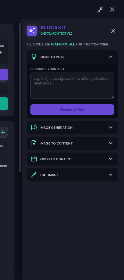 Postsiva AI composer toolkit